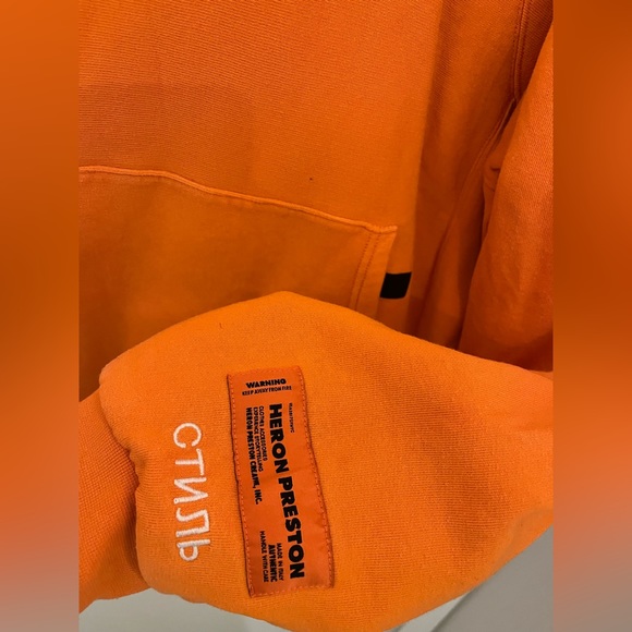 Heron Preston Orange Hoodie - Picture 8 of 10